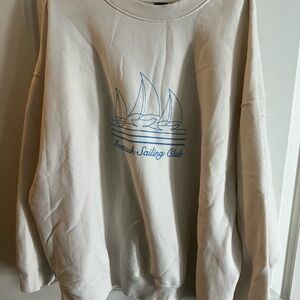 Wild Fable White and Blue Crewneck Sweater
